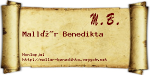 Mallár Benedikta névjegykártya